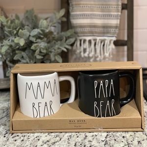 Rae Dunn Mama Bear and Papa Bear Mug Set